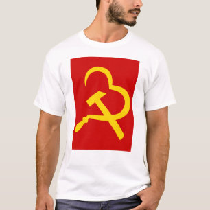 Sichel und Hammer, Herz, Liebe, Kommunismus T-Shirt
