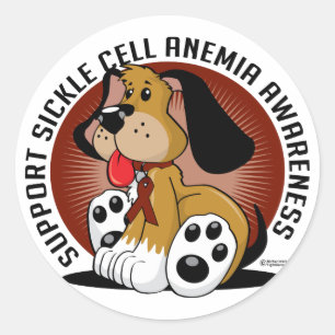 Sichel-Zellen-Anämie-Hund Runder Aufkleber