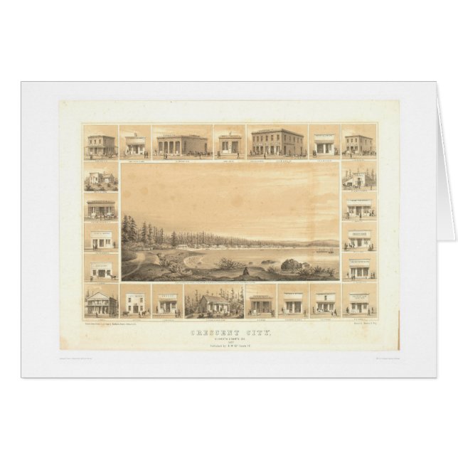 Sichelförmige Stadt, panoramische Karte 1857 (Vorderseite (Horizontal))