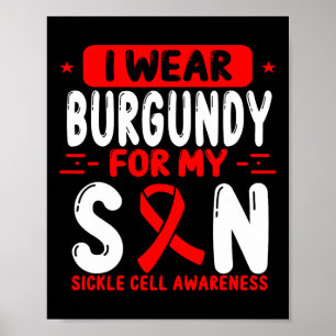 Sichelzellenbewusstsein Sohn Burgund Ribbon Kid Ch Poster