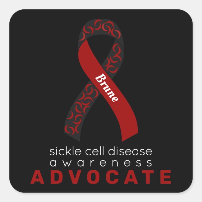 Sichelzellkrankheit Advocate Black Square Sticker (Vorderseite)