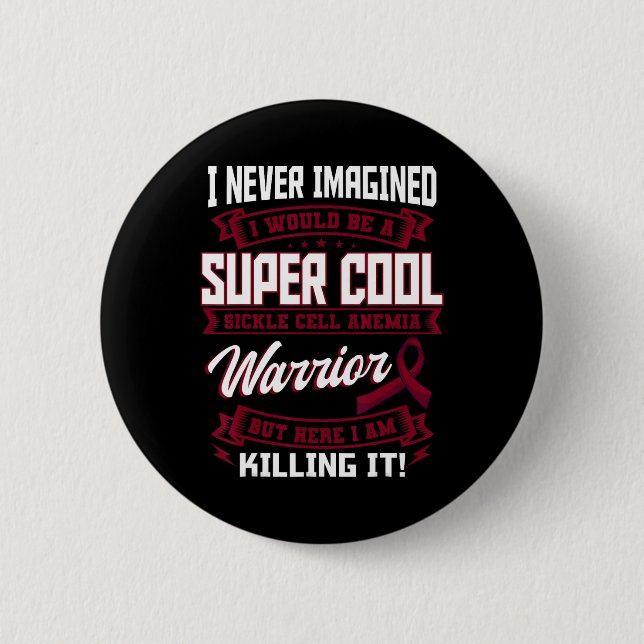 Sichelzellkrankheit Krieger-Burgund-Bewusstseinsri Button (Vorderseite)