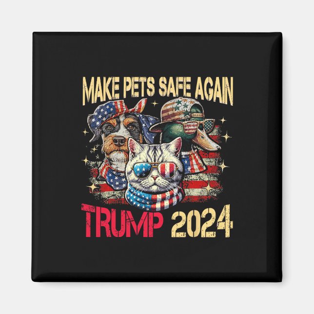 Sicher für Haustiere sorgen Trump Harris-Debatten Magnet (Vorne)