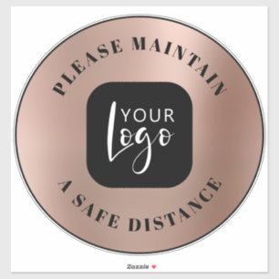 Sichere Distanz Rose Gold Ihr Logo Boden Aufkleber