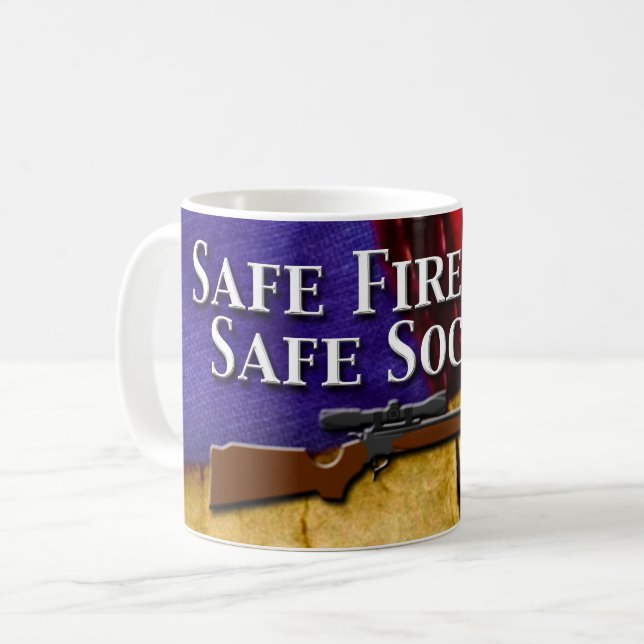 Sichere Feuerwaffen, eine sichere Gesellschaft Kaffeetasse (Vorderseite Links)