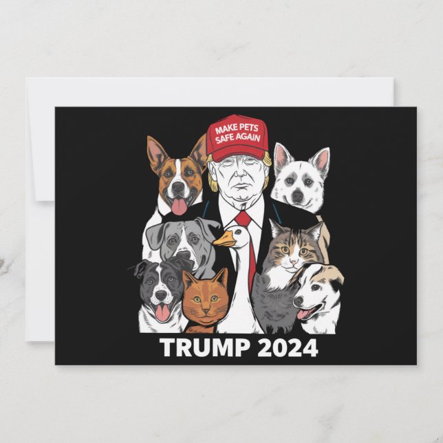 Sichere Haustiere Trump 2024 Rette unsere Haustier Einladung (Vorderseite)
