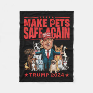 Sichere Haustiere Trump 2024 Rette unsere Haustier Fleecedecke