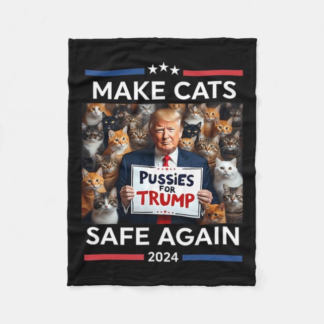 Sichere Haustiere Trump 2024 Rette unsere Haustier Fleecedecke (Vorderseite)