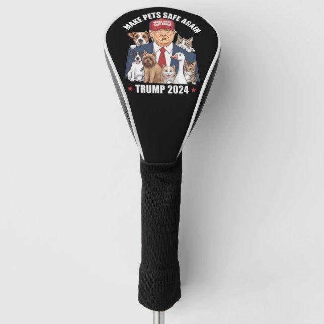 Sichere Haustiere Trump 2024 Rette unsere Haustier Golf Headcover (Vorderseite)