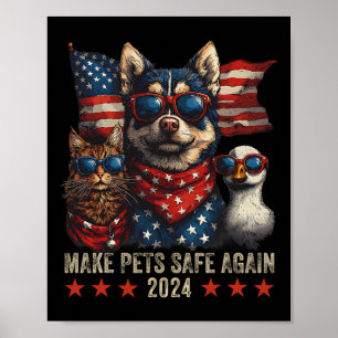 Sichere Haustiere Trump 2024 Rette unsere Haustier Poster