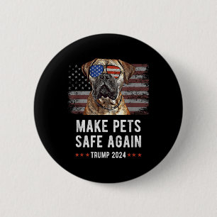 Sichere Haustiere wieder Bullmastiff Hund Trump 20 Button