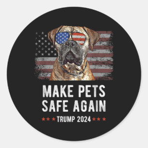 Sichere Haustiere wieder Bullmastiff Hund Trump 20 Runder Aufkleber