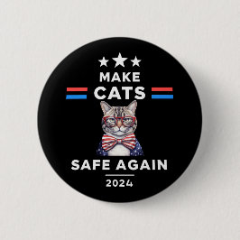 Sichere Katzen bei den lustigen Katzen-Wahlen 2024 Button