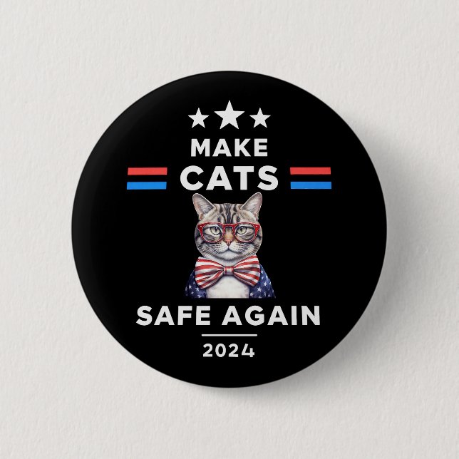 Sichere Katzen bei den lustigen Katzen-Wahlen 2024 Button (Vorderseite)