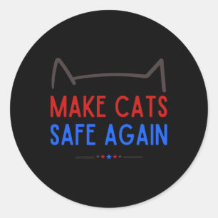 Sichere Katzen - Funny Cat Safety Awareness Runder Aufkleber