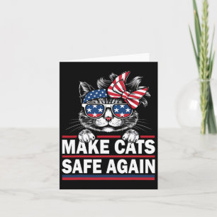 Sichere Katzen wieder Funny Cat Lover US Flag Karte