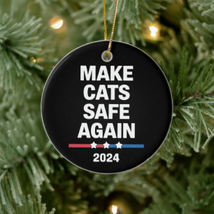 Sichere Katzen zum Präsidenten 2024 Keramik Ornament