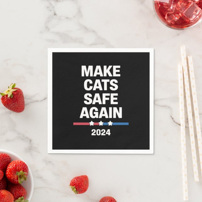 Sichere Katzen zum Präsidenten 2024 Serviette (Beispiel)