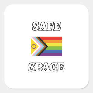 Sichere LGBTQ-Regenbogenflagge für Gay Pride und V Quadratischer Aufkleber