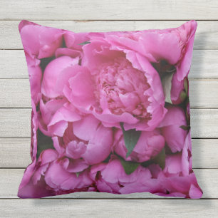 Sichere rosa Pfingstrosen-Blumen-im Freien Kissen