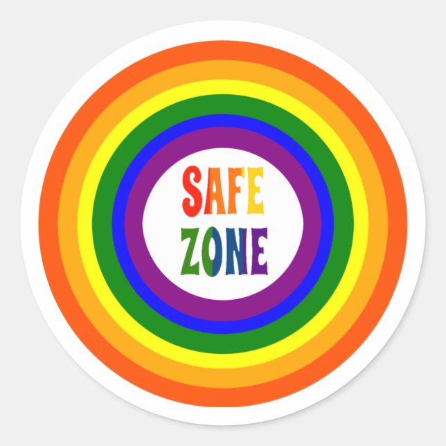 Sichere Zonen-Regenbogenkleber Runder Aufkleber (Vorderseite)