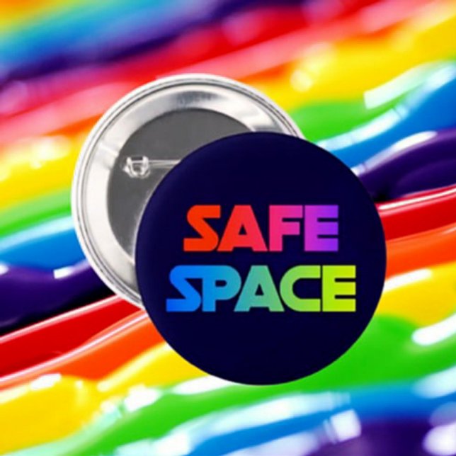 SICHERER ORT – Fetter Regenbogen-Statement-Button Button (Von Creator hochgeladen)