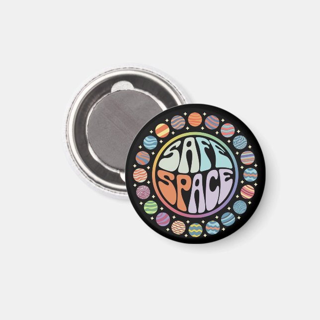 Sicherer Platz LGBTQ-freundlicher Pride-Support Magnet (Vorderseite/Rückseite)