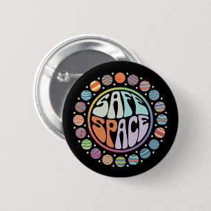 Sicherer Raum LGBTQ freundlich Stolz Unterstützung Button