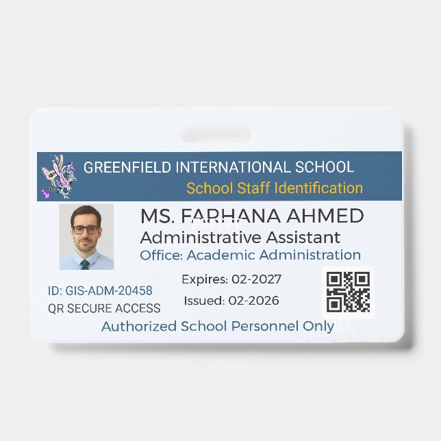 Sicheres Abzeichen|Lehrer-ID|Firmen-ID|Personalisi Ausweis (Vorderseite)