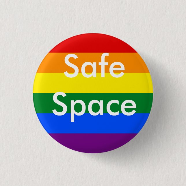 Sicheres Raum-Regenbogen-Button Button (Vorderseite)