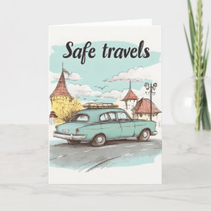 Sicheres Retro-Auto Feiertagskarte