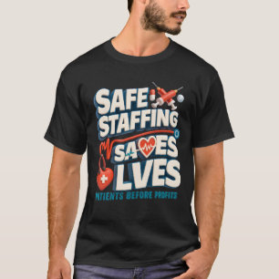 Sicheres Staffeln Rette lebenslange Krankenschwest T-Shirt