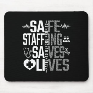 Sicheres Staffing Rette März Krankenschwestern und Mousepad
