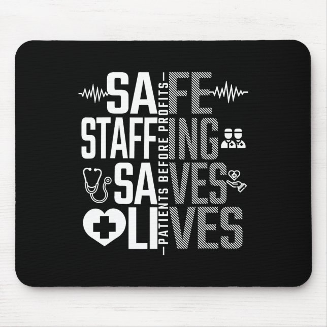 Sicheres Staffing Rette März Krankenschwestern und Mousepad (Vorne)