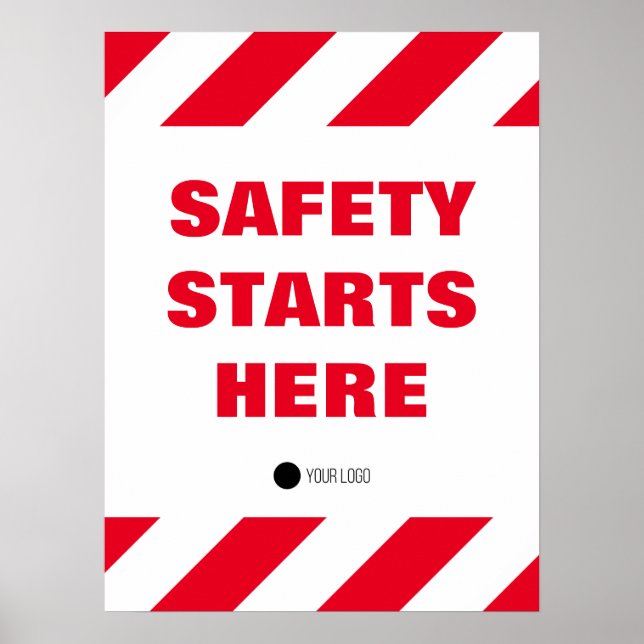 Sicherheit beginnt hier mit dem Red White Workplac Poster (Vorne)