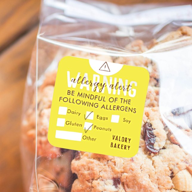 Sicherheit bei Lebensmittelallergien Quadratischer Aufkleber (Von Creator hochgeladen)