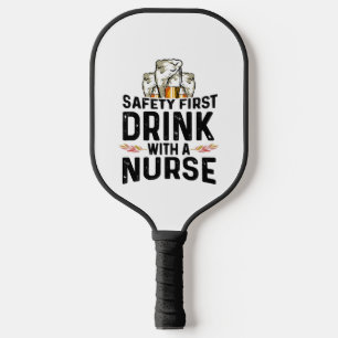 Sicherheit Erste Drink Bier Drinker Nurse National Pickleball Schläger