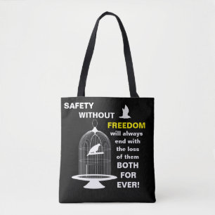 Sicherheit gegen Freiheit (schwarze) Tasche