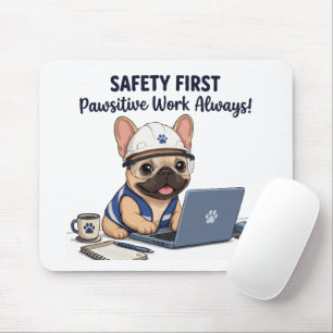 Sicherheit geht vor Französischer Bauarbeiter Mousepad