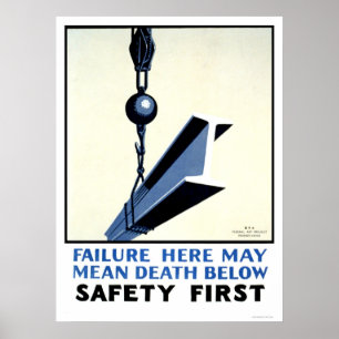 Sicherheit im Bau WPA 1937 Poster