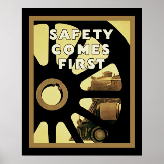 Sicherheit kommt zuerst ~ Vintage Sicherheit Poster