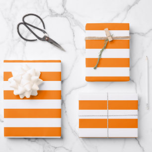 Sicherheit Orange und Weiße Streifen Geschenkpapier Set