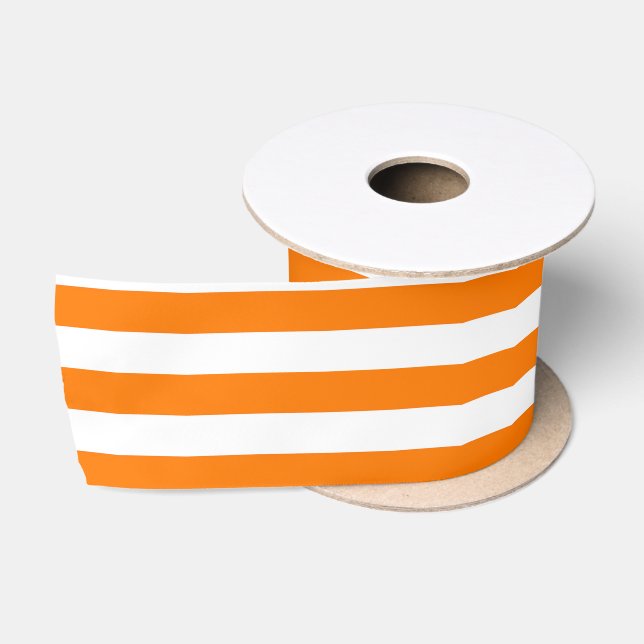 Sicherheit Orange und Weiße Streifen Satinband (Spule)