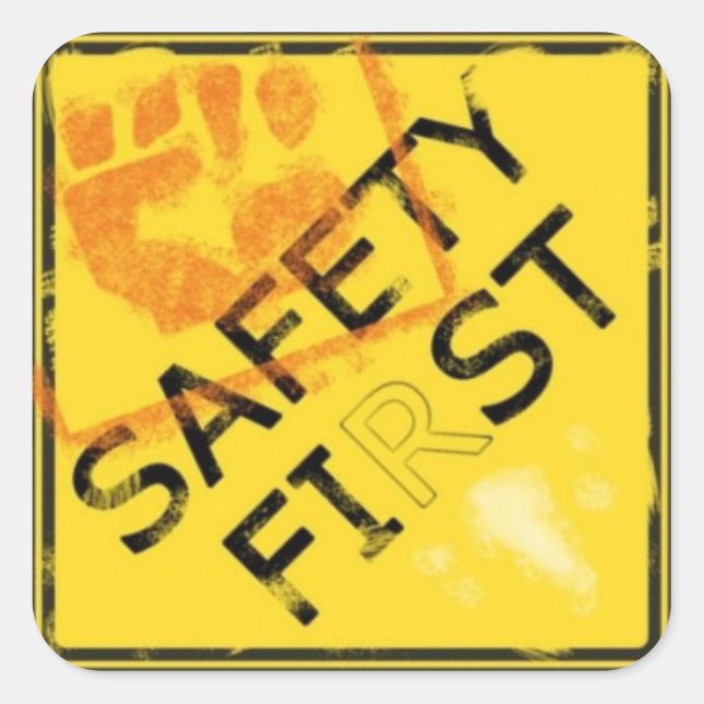Sicherheit Quadratischer Aufkleber (Vorderseite)