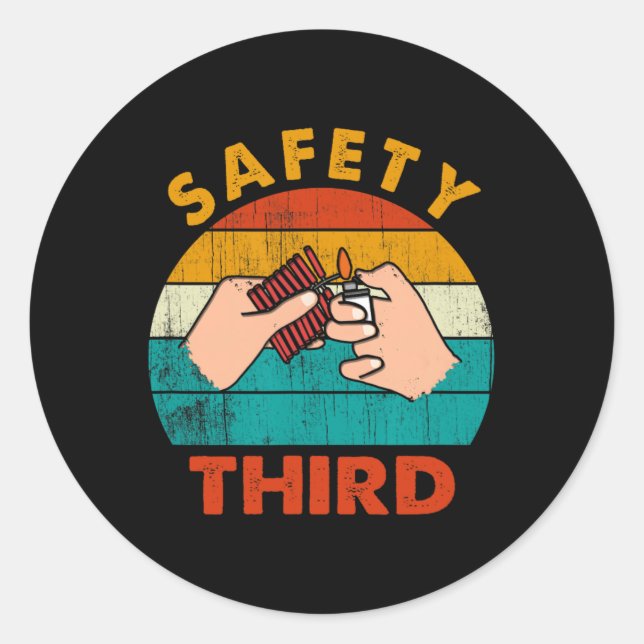 Sicherheit von Feuerwerkskörpern Runder Aufkleber (Vorderseite)