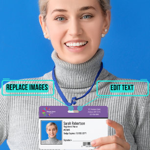 Sicherheits-ID Mitarbeiter-Ausweis - Horizontal Ausweis