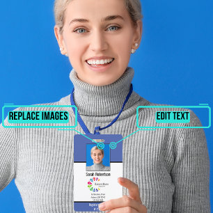 Sicherheits-ID Mitarbeiter-Ausweis - Vertikal Ausweis