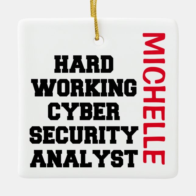 Sicherheitsanalytiker für harte Arbeit im Internet Keramikornament (Vorderseite)