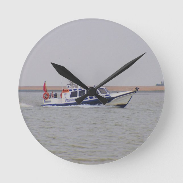 Sicherheitsboot Runde Wanduhr (Vorderseite)