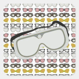 Sicherheitsbrille Quadratischer Aufkleber